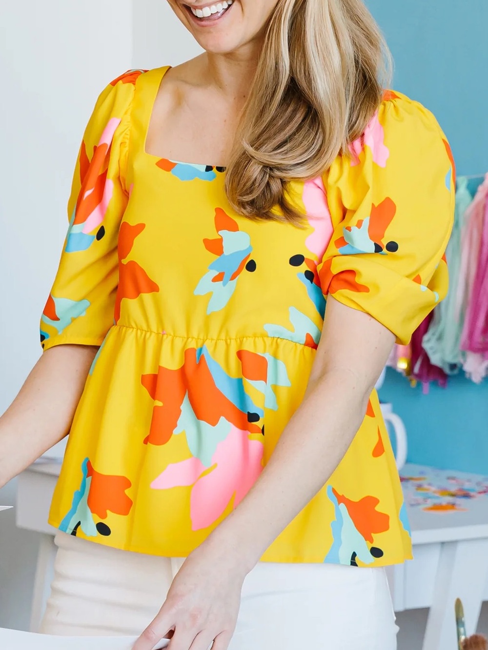 Crosby by Mollie Burch Shine Your Bright Peplum Top - XS